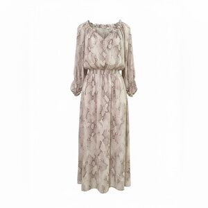 Elie Tahari Maxi Dress Snake Print Resort Long Sleeve Size 2